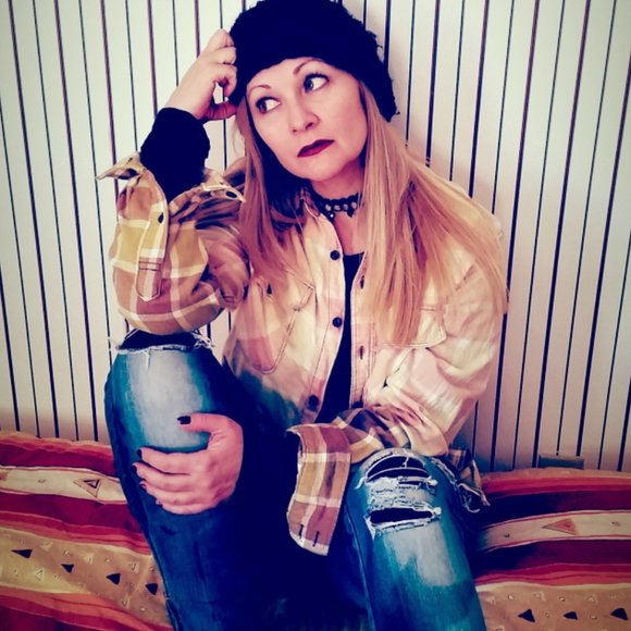 Refashioned 90's Grunge Flannel (M) - Picture 1 of 9